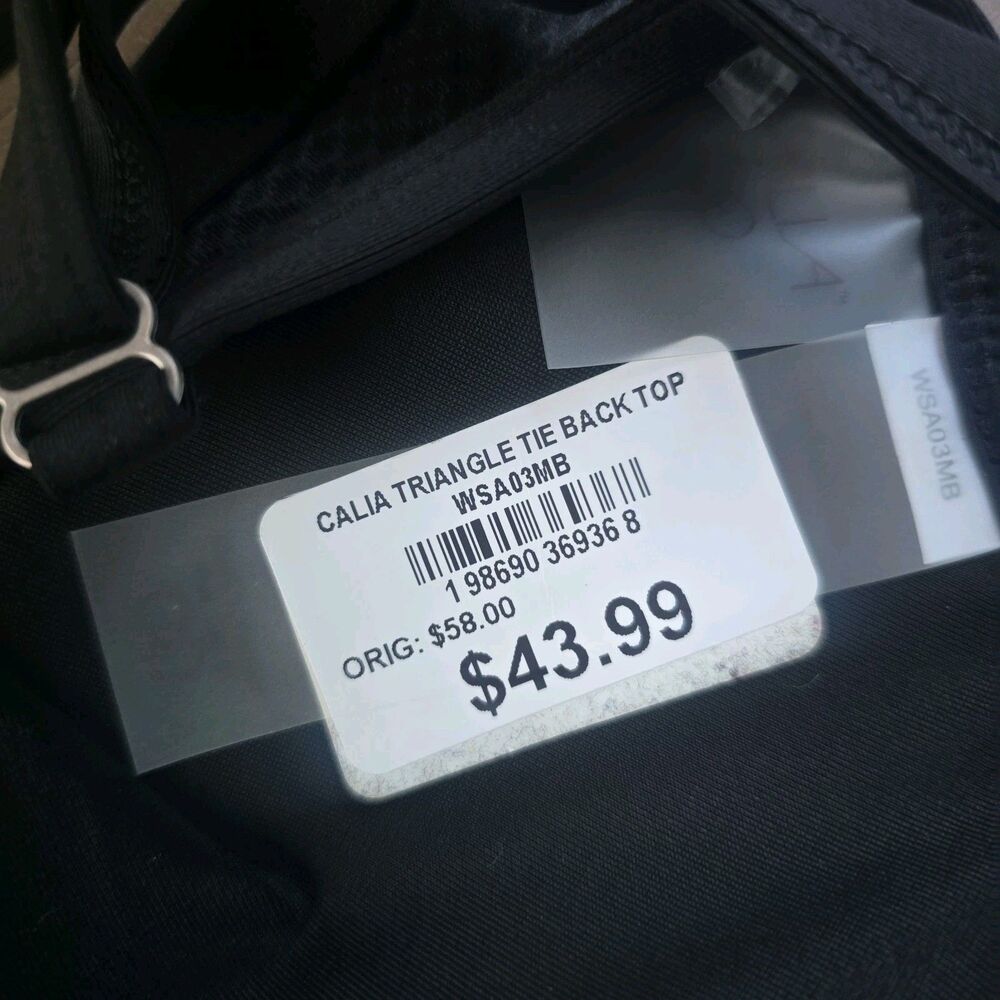 CALIA Women's Black Triangle Tieback Top & Kiwi Wide Band Bikini Sz XS New - Picture 4 of 4